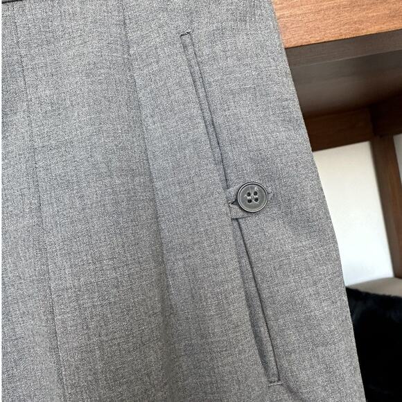 Jil Sander Wool Trousers size US 4 Gray Boot cut Pleat Front Slit - Picture 3 of 9
